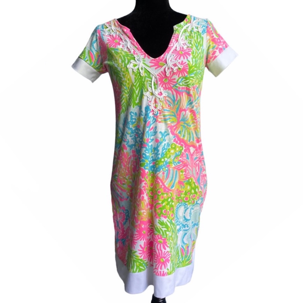 Lilly Pulitzer XS Bright Prima Cotton Beach Dress - Picture 1 of 9